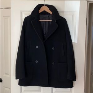 Black ladies wool pea coat. Uniqlo medium.